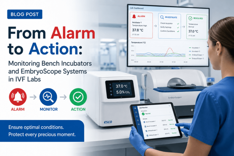 From Alarm to Action: Monitoring Bench Incubators and EmbryoScope Systems in IVF Labs